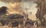 WEENIX, Jan Game Still Life Before a Landscape with Bensberg Palace (mk14) Spain oil painting artist